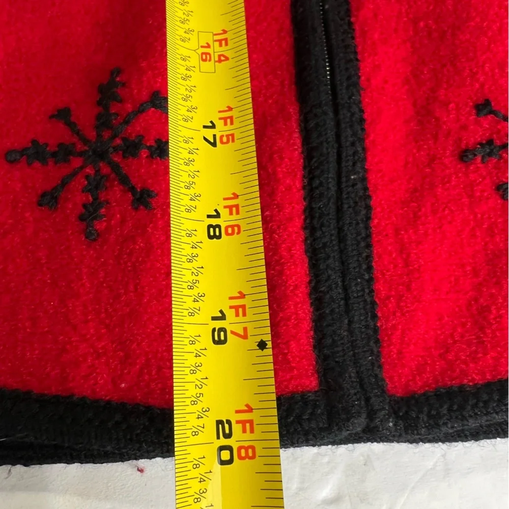 Stonebridge 100% boiled wool snowflake L zip front vest vintage holiday winter - Picture 6 of 6
